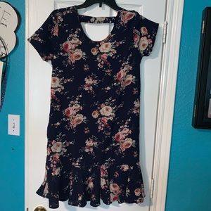 Navy floral dress